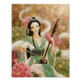 Chinesisches Weißschlange Fantasy Art Foto Print