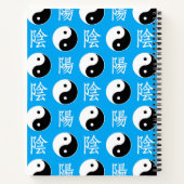Chinesisches Yinyang-Muster mit blauem Hintergrund Notizblock (Rückseite)