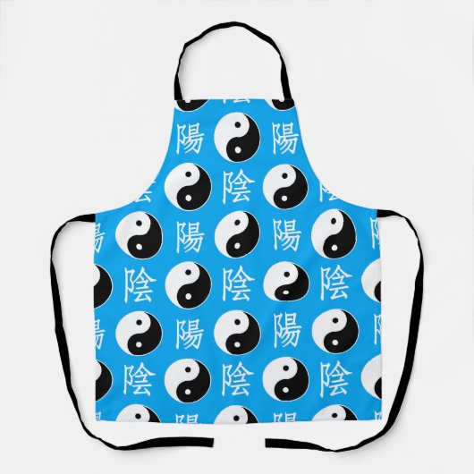 Chinesisches Yinyang-Muster mit blauem Hintergrund Schürze (Vorderseite)