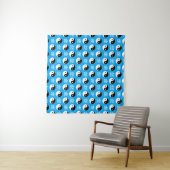 Chinesisches Yinyang-Muster mit blauem Hintergrund Wandteppich (Beispiel)