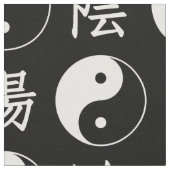 Chinesisches Yinyang-Muster mit schwarzem Hintergr Stoff (Nahaufnahme)
