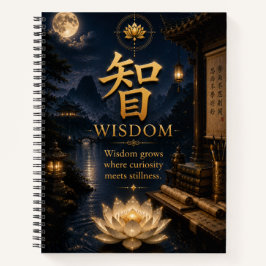 Chinesisches Zeichen 智 Weisheit (Zhi) Lotus Notizb Notizblock