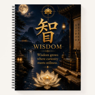 Chinesisches Zeichen 智 Weisheit (Zhi) Lotus Notizb Notizblock