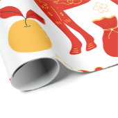 Chinesisches Zodiac-Chinesisches Neujahrsmuster Geschenkpapier (Rolleneckpunkt)