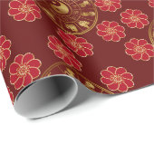 Chinesisches Zodiac-Glück für das Jahr des roten G Geschenkpapier (Rolleneckpunkt)