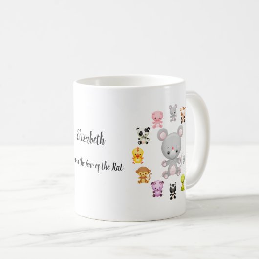 Chinesisches Zodiac Jahr der Ratte Kaffeetasse (VorderseiteRechts)