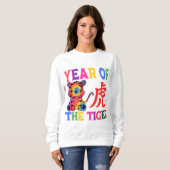 Chinesisches Zodiac - Jahr des Tigers in Regenboge Sweatshirt (Vorne ganz)
