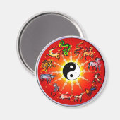 Chinesisches Zodiac Magnet (Schwarze Kontur) (Vorderseite/Rückseite)