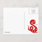 CHINESISCHES ZODIAC PAPERCUT SNAKE ILLUSTRIERTES S POSTKARTE (Rückseite)