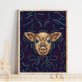 Chinesisches Zodiac Pig | Zodiac Digital Print Poster