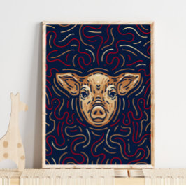 Chinesisches Zodiac Pig | Zodiac Digital Print Poster