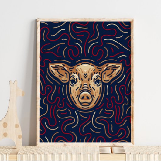 Chinesisches Zodiac Pig | Zodiac Digital Print Poster