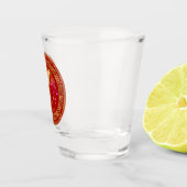 Chinesisches Zodiac-Rooster Rot/Gold-ID542 Schnapsglas (Rechts)