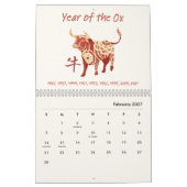 Chinesisches Zodiac-Tierzeichen Kalender (Feb 2027)
