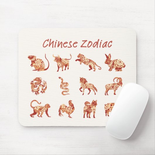 Chinesisches Zodiac-Tierzeichen Mousepad (Mit Mouse)