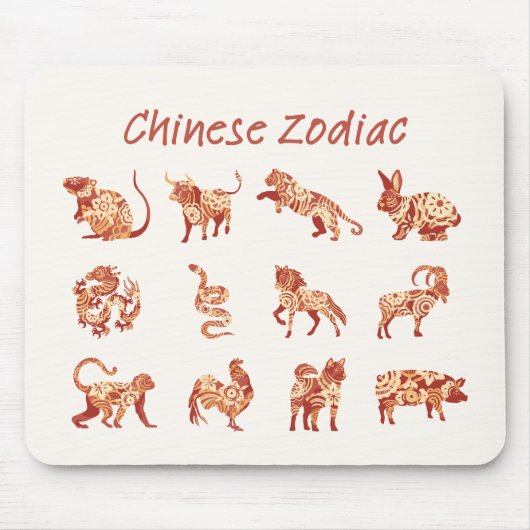 Chinesisches Zodiac-Tierzeichen Mousepad (Vorne)
