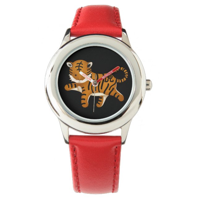 Chinesisches Zodiac Tiger Niedlich Astrologie Zeic Armbanduhr (Vorderseite)