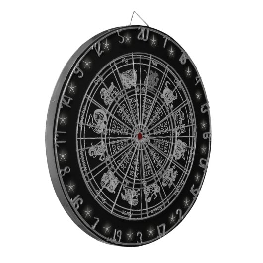 Chinesisches Zodiac Wheel Custom Dartscheibe (Vorderseite Links)