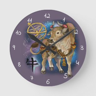 Chinesisches Zodiaka-Jahr der Ox Runde Wanduhr
