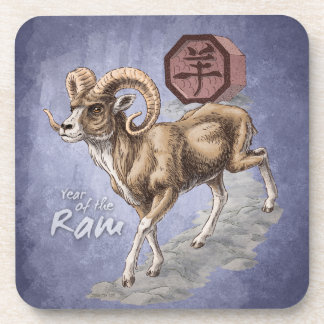 Chinesisches Zodiaka-Jahr der Ram Art Untersetzer
