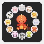 Chinesisches Zodiaka Jahr des Drachen 2012 Sticker (Vorderseite)