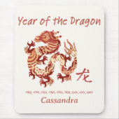 Chinesisches Zodiaka-Jahr des Drachentierzeichens Mousepad (Vorne)