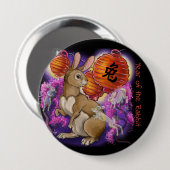 Chinesisches Zodiaka-Jahr des Kaninchens Button (Vorne & Hinten)