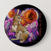 Chinesisches Zodiaka-Jahr des Kaninchens Button (Vorderseite)
