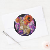 Chinesisches Zodiaka-Jahr des Kaninchens Runder Aufkleber (Umschlag)