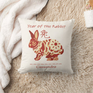 Chinesisches Zodiaka-Jahr des Kaninchenzeichens Kissen