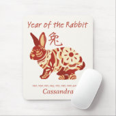 Chinesisches Zodiaka-Jahr des Kaninchenzeichens Mousepad (Mit Mouse)