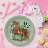 Chinesisches Zodiaka-Jahr des Pferdes Pappteller (Party)