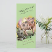 Chinesisches Zodiaka-Jahr des Schweins Einladung (Stehend Vorderseite)