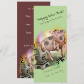 Chinesisches Zodiaka-Jahr des Schweins Einladung (Vorne/Hinten)