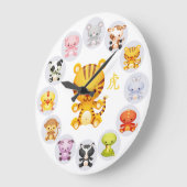 Chinesisches Zodiaka-Jahr des Tiger Große Wanduhr (Winkel)