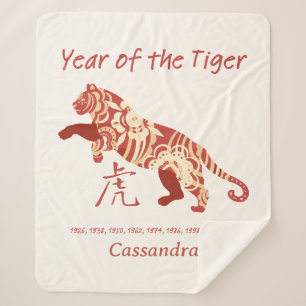 Chinesisches Zodiaka-Jahr des Tiger-Tierzeichens Sherpadecke