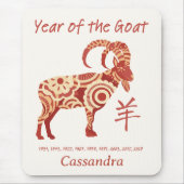 Chinesisches Zodiaka-Jahr des Ziegentierzeichens Mousepad (Vorne)