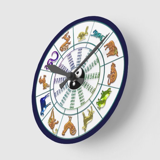 Chinesisches Zodiakrad, chinesisches Neujahr Runde Wanduhr (Winkel)