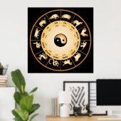 Chinesisches Zodiakrad Poster (Heimbüro)