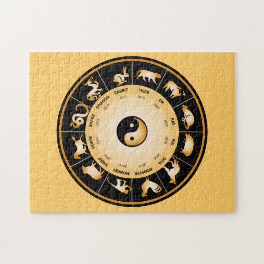 Chinesisches Zodiakrad Puzzle (Horizontal)