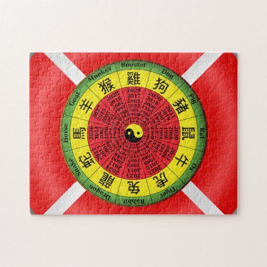 Chinesisches Zodiakrädchen Puzzle (Horizontal)