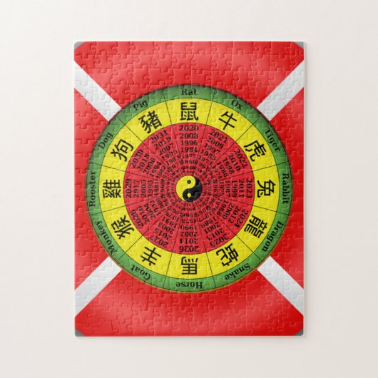 Chinesisches Zodiakrädchen Puzzle (Vertikal)