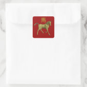 Chinesisches Zodiakszeichen: Pferd Quadratischer Aufkleber (Tasche)