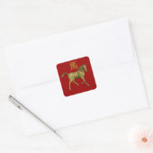 Chinesisches Zodiakszeichen: Pferd Quadratischer Aufkleber (Umschlag)