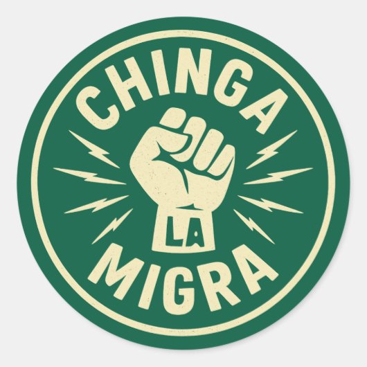 Chinga La Migra - Anti Eis Runder Aufkleber (Vorderseite)
