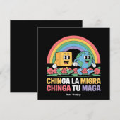 Chinga La Migra Chinga Tu Maga Funny Rainbow Einladung (Vorne/Hinten)