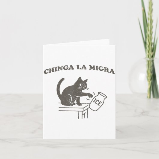 Chinga La Migra Immigration Abolish Ice Funny Cat  Karte (Vorderseite)