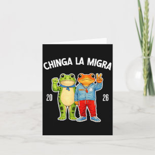 Chinga la migra lustiger Frosch Protest Grafik Karte