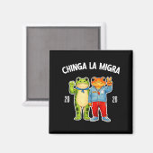 Chinga la migra lustiger Frosch Protest Grafik Magnet (Vorderseite/Rückseite)