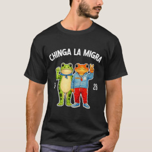 Chinga la migra lustiger Frosch Protest Grafik  T-Shirt